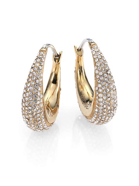 michael kors kette ohrringe set|Michael Kors gold hoop earrings.